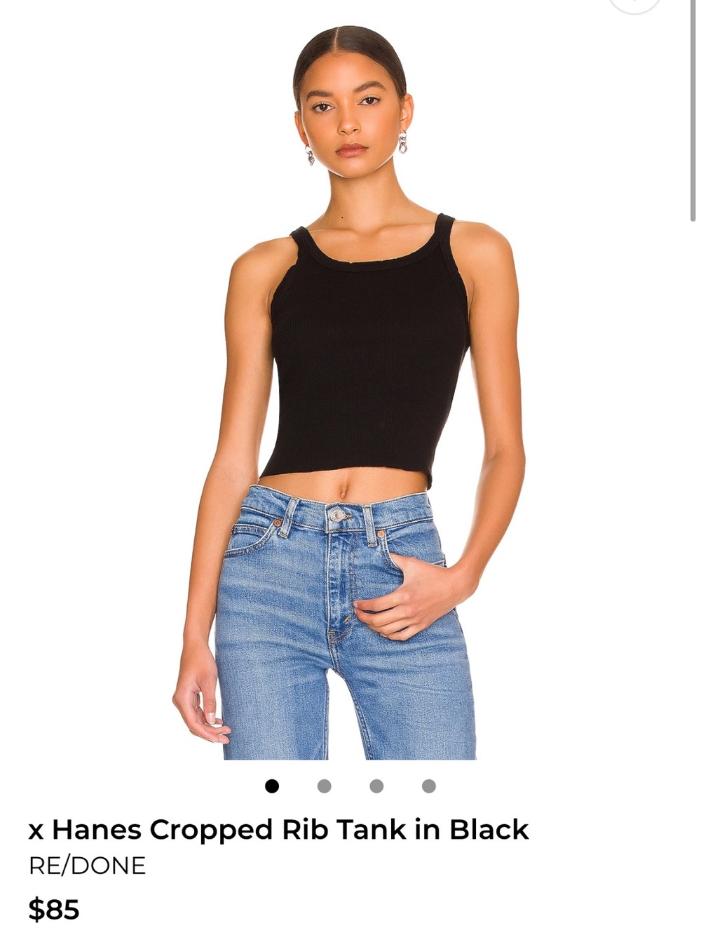 Re/Done x Hanes cropped ribbed tank